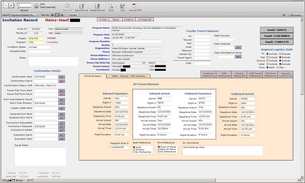 faculty data entry